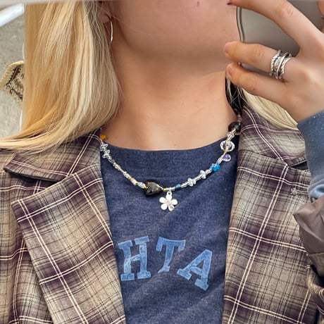 2503NC0323／ mulch crystal necklace（clear）