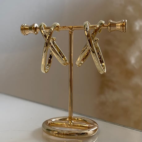 2401EC001/ X Shape Crossed Ear Cuff（Gold）