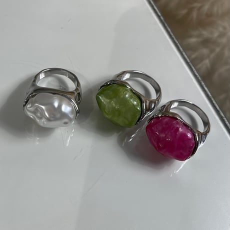 2404RG0399 / Color stone ring（SLV/Pink）