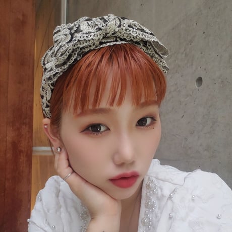 Lace embroidery headband（NATURAL）/ HA-026