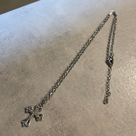 2510NC0369 / Stone cross charm Necklace（Silver）