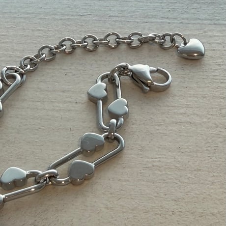2605BR0131 / Heart circle chain Bracelet（Silver）