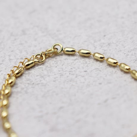 Round Beaded Chain Bracelet （Gold）/ BR-035