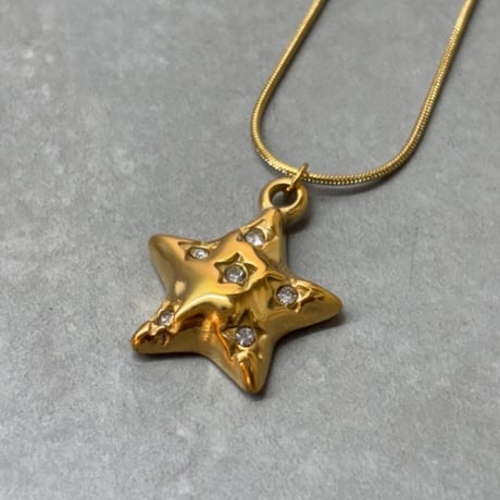 2606NC0400 / Metallic star pendant Necklace（Gold）