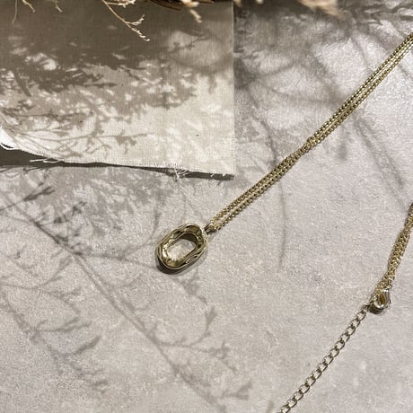 2303NC0181 / Craft Oval circle necklace（Gold）
