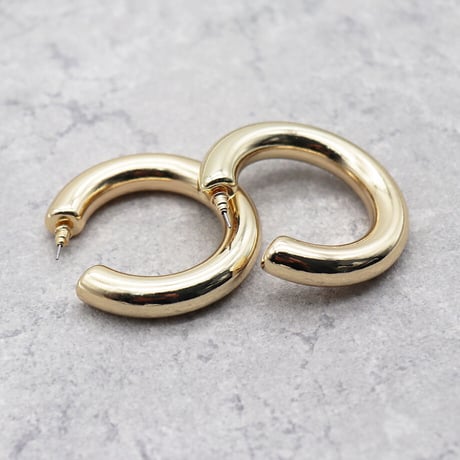 2102-PR007 / Metal Hoop Simple Pierce（GLD / L / 5cm）