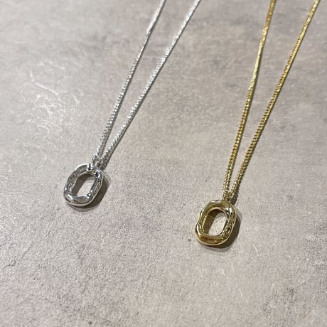 2303NC0181 / Craft Oval circle necklace（Gold）
