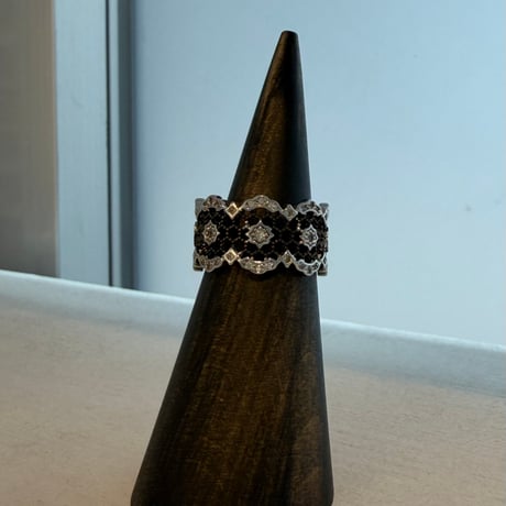 2605RG0793 / See-through stone ring（Silver/Black）