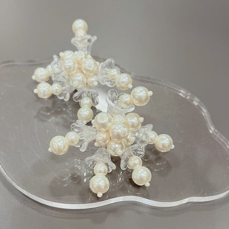 Irregular pearl flower clear pierce（Clear）/ 2210_PR0512