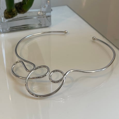 2310NC0207 / Bib Collar curve Metal Chokers（silver）
