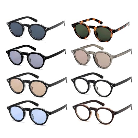 【 Select 】Vintage Retro Crown Pant Frame Sunglasses (Clear Olive/Brown)