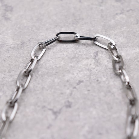 Mantel Alloy oblong Chain Necklace（Silver）/ NC-028