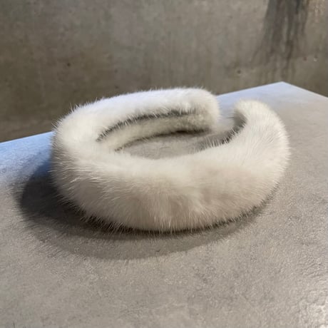 2410HA0083(S)/ Real mink fur headband（White）