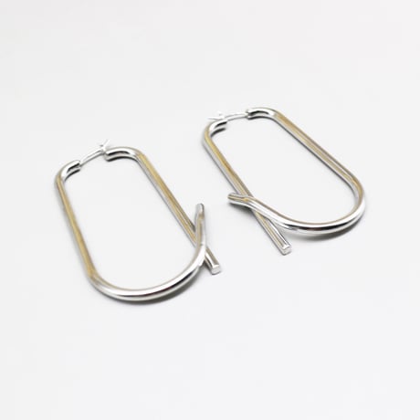 Ova Hoop Drop Design Pierce（Silver） / 2111_PR0377