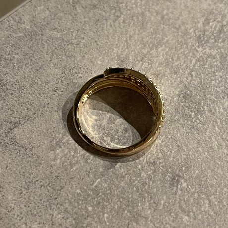 2511RG0700 / Stone asymmetry line ring（Gold）