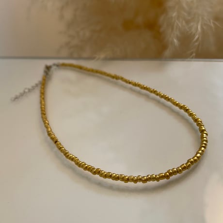 2409NC0262 / Simple beads necklace（Gold）