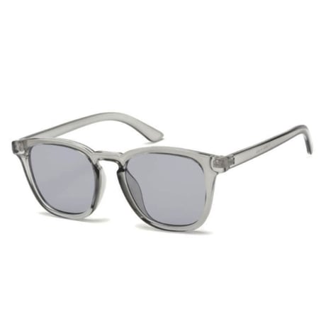 【 Select 】Square Flat Lens Sunglasses (Clear Grey/Md.Grey)