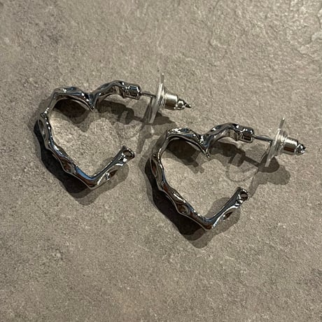 2503PR0750 / Heart craft line hoop Pierce（Silver）
