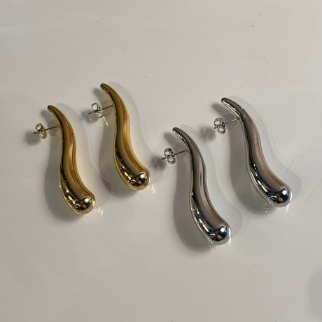 2403PR0663_A/ Drop wave design Pierce（Silver）