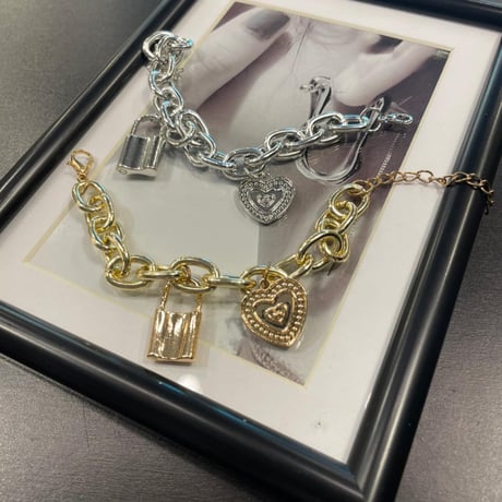 Heart charm Design Bracelet（Gold）/ 2110_BR0120