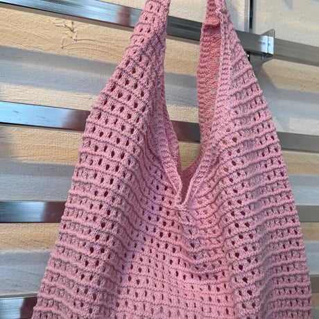 2606BG053(S) / Crochet Mesh Tote Bag (Pink)