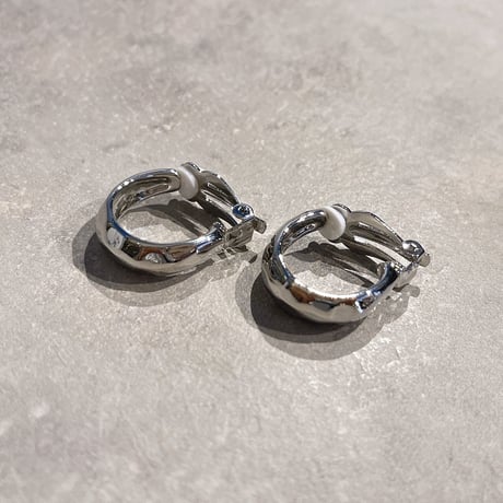 Round craft hoop Earring（Silver）/ 2210_ER0119