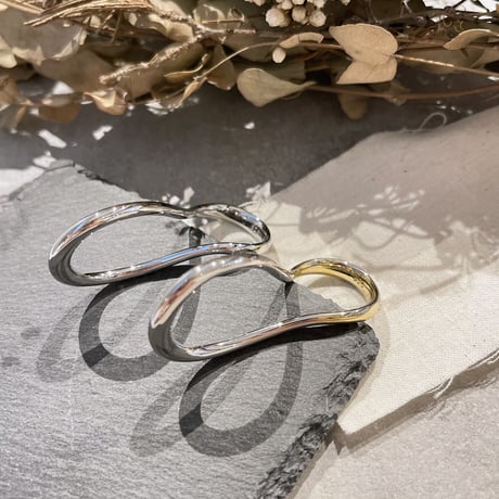2310RG0315 /  Twist double finger ring （Silver）