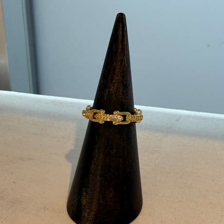 2606RG0804 / Shine Splice Geometric Hollow Chain ring（Gold）