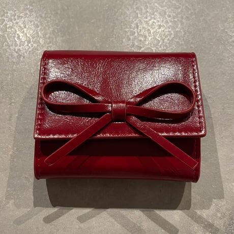 2502GS036(S)/ Ribbon Tri-fold Wallet（Red)