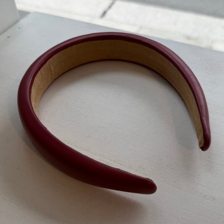 2606HA0091(S)/ Fake Leather Simple Headband（Red）