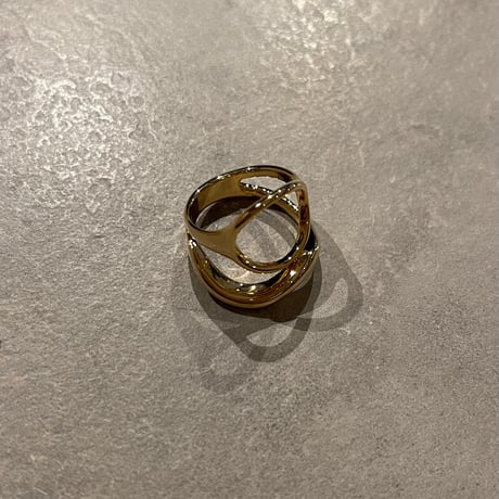 2311RG0334 / Circle layer wave line ring（Gold）