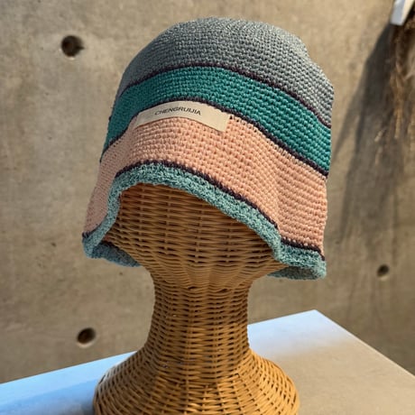 2508HW0099(S) / Glitter border knit cap（Green）
