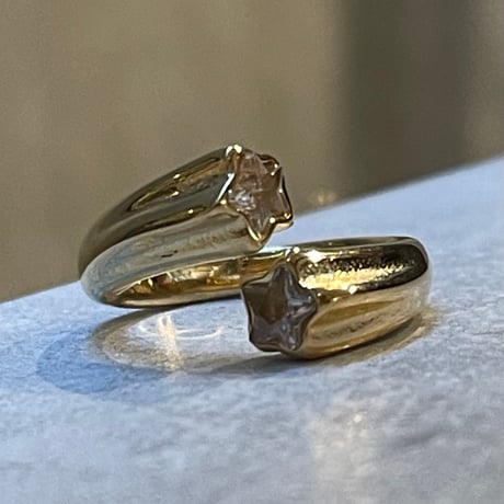 2509RG0677/ Star Shiny Cross Ring（Gold）