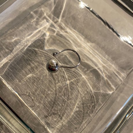 EC107/  Metal ball mini pearl Earcuff(Silver)