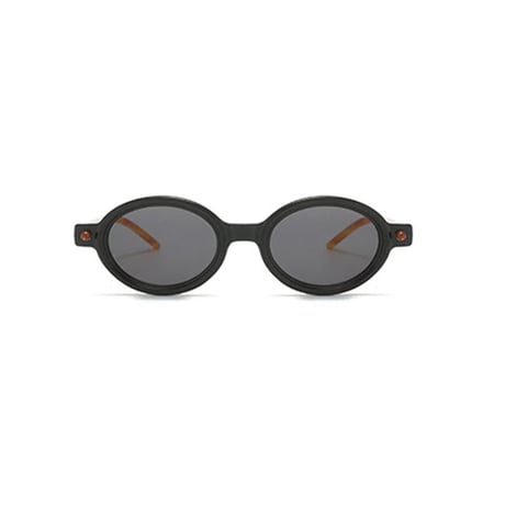 【 Select 】 Oval Double Color Vintage Sunglasses (Black)