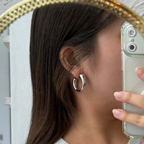 2606PR0848 / Round hoop pierce（Silver）