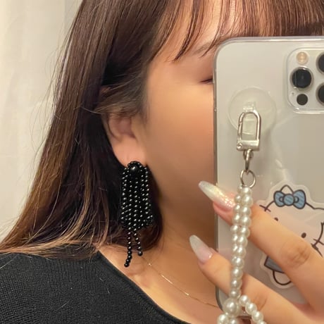 2405PR0709 / shower motif bees pierce （Black）
