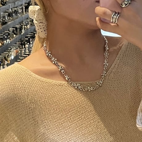 2508NC0354 /  Cross design chain Necklace（Silver）