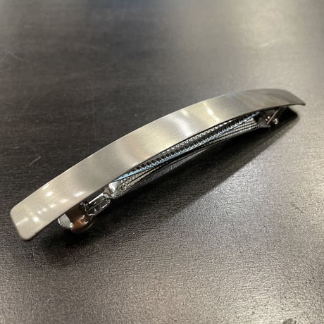 Matte Rectangle Plate Hair Barrette（Silver）／HA_145