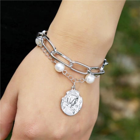 Coin Chine Pearl Combination  Bracelet（Gold）/ BR-049