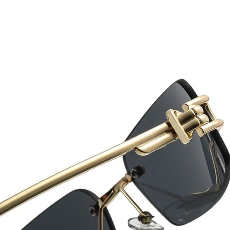 【 Select 】Rectangle Rimless Sunglasses(Silver/Lt Grey)