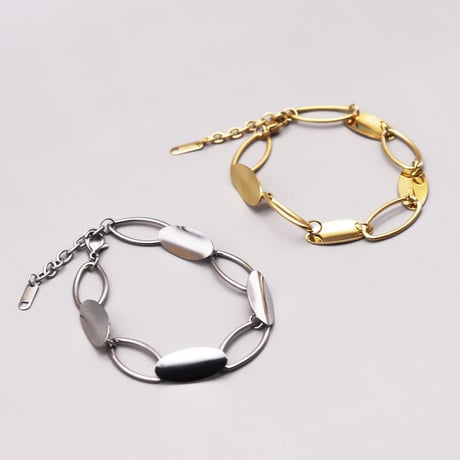 Geometry Oval Hand Chain Bracelet（Gold）/ 2109_BR097