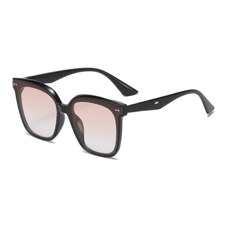 【 Select 】Square Classic Retro Polarized Sunglasses (Black, Lt Red)