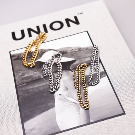 Metal Curb Cuban Link Chain Bracelet（Gold/5mm）/ 2111_BR0128
