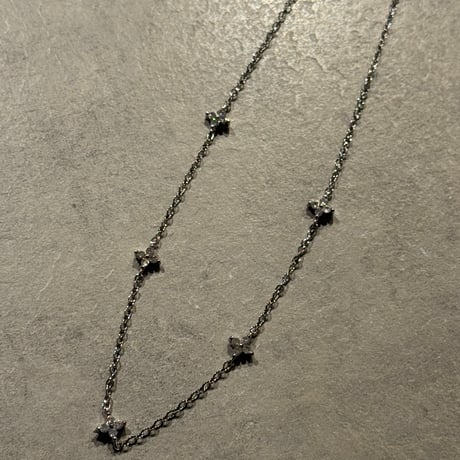 2512NC0375 / Stone Flower  chain  necklace（Silver）