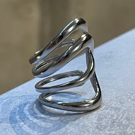 2509RG0680/ Long Line Wave Ring（Silver）