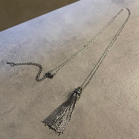 2509NC0360 / Fringe charm Long Necklace（Silver）