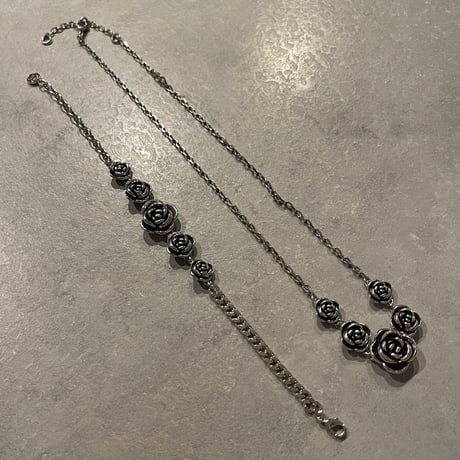2510BR0097 / Rose motif chain Bracelet（Silver）