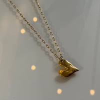 2603NC0382 / Craft Heart plate chain Necklace（Gold）