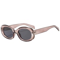 【 Select 】Retro Oval Flame Sunglasses (Grayish pink/Grey）